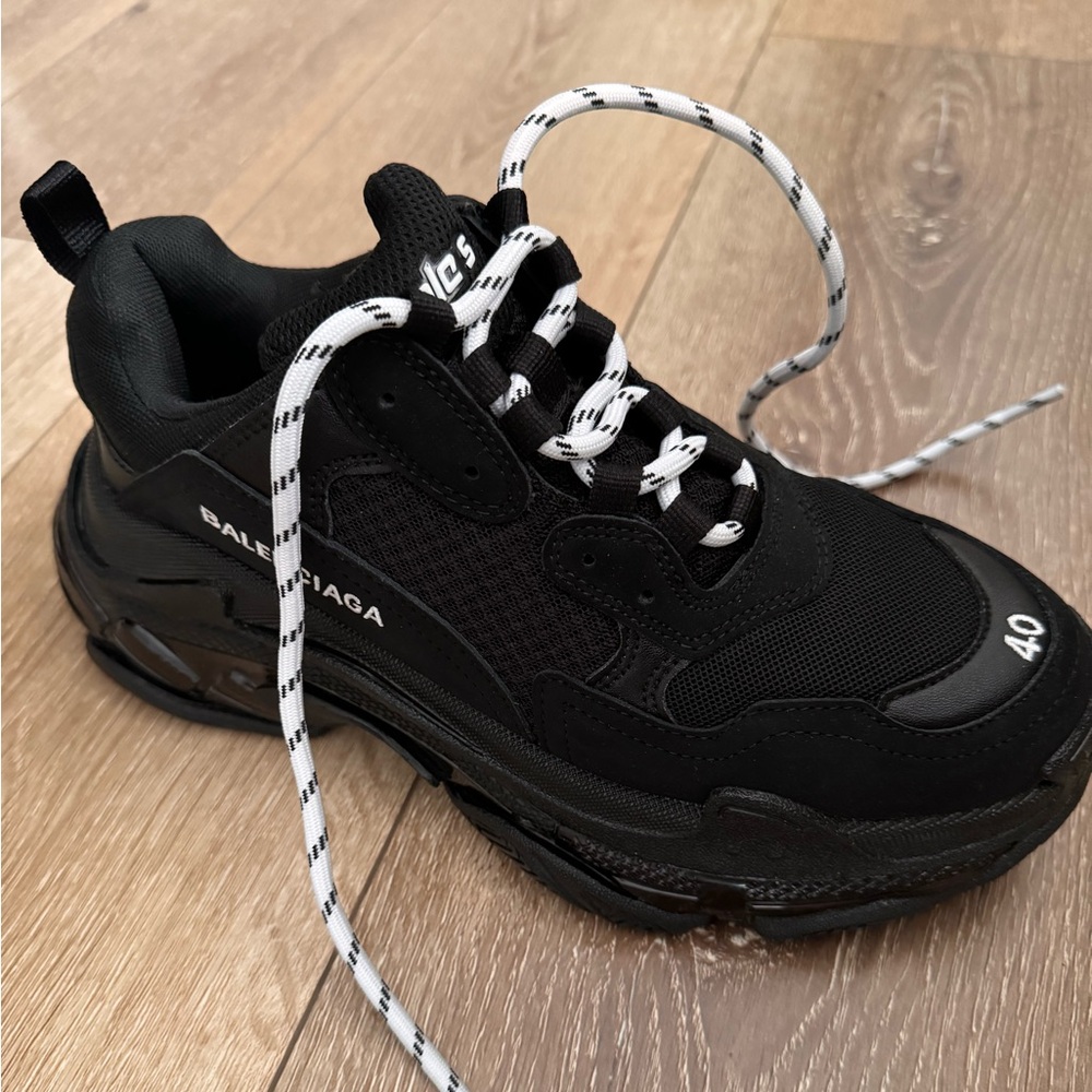 Balenciaga Black and White Triple  S Sneaker